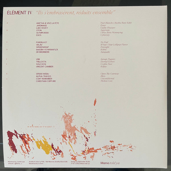 Various – Ils S’embrasèrent, Réduits Ensemble (4xLP, Orange, Mama Told Ya, 2025) Back Cover