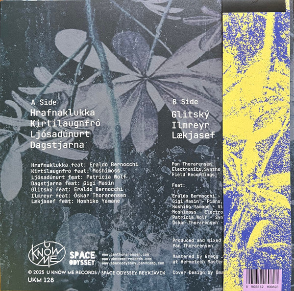 Pan Thorarensen – Ljóstillífun (LP, Obi, Green Translucent, U Know Me Records, 2025) Back Cover