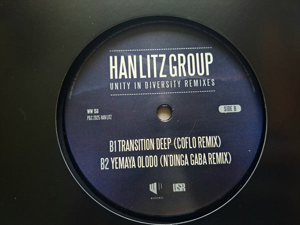 Han Litz Group – Unity In Diversity Remixes (12", Wicked Wax Amsterdam, 2025) Back Cover