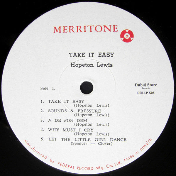 Hopeton Lewis : "Take It Easy" With The "Rock Steady" Beat (LP, Album, RE)