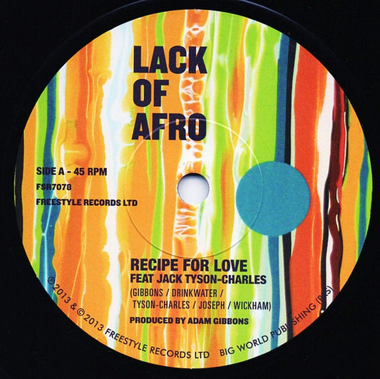 Lack Of Afro : Recipe For Love (7", Single)