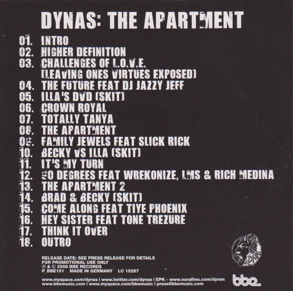 Dynas : The Apartment (CD, Album, Promo)