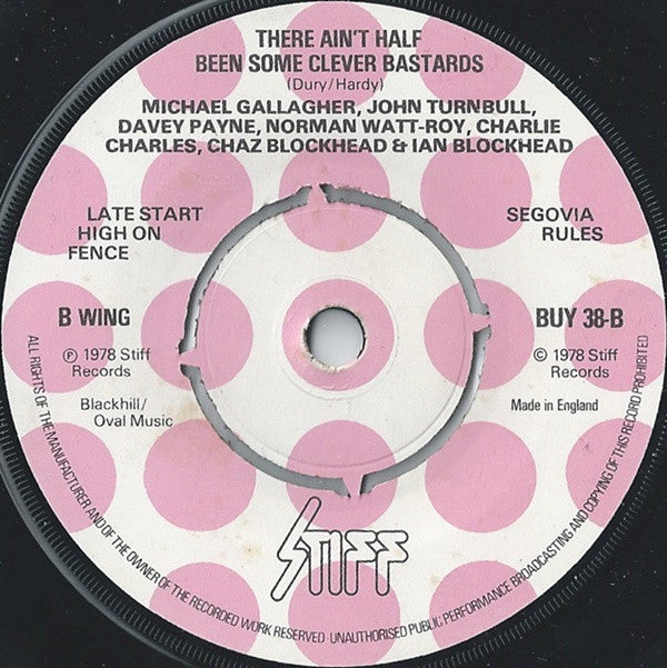 Ian Dury And The Blockheads : Hit Me With Your Rhythm Stick (7", Single, Mad)