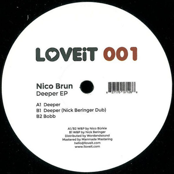 Nico Brun : Deeper EP (12", EP)