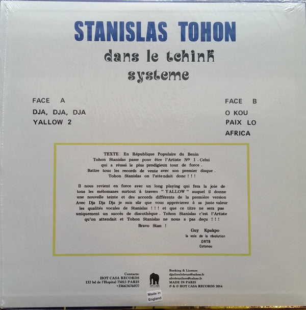 Tohon Stanislas : Dans Le Tchink Système (LP, Album, RE)