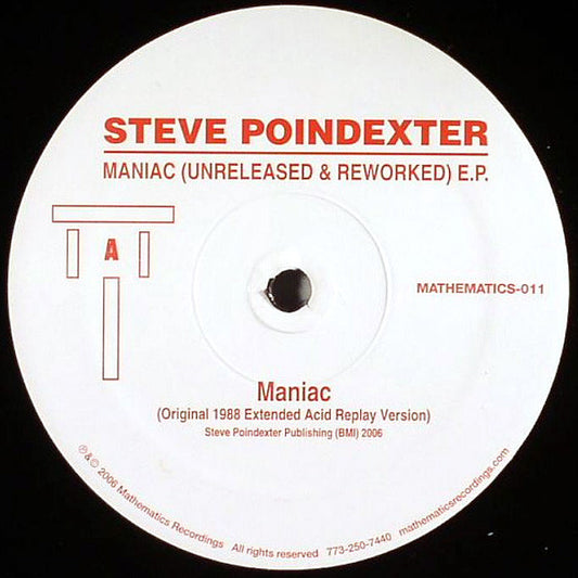 Steve Poindexter : Maniac (Unreleased & Reworked) E.P. (12", EP)