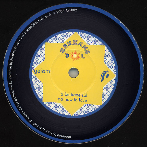 Geiom : Berkane Sol / How To Love (12")