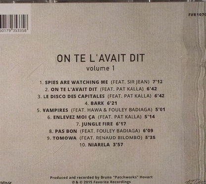 Voilaaa – On Te L'avait Dit ... (CD, Favorite Recordings, 2015) Back Cover