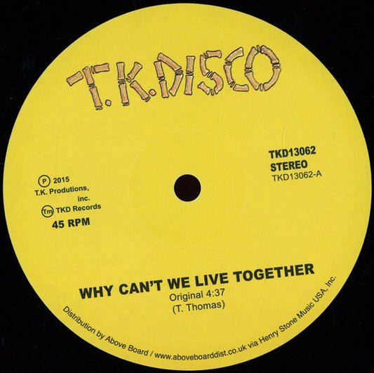 Timmy Thomas : Why Can't We Live Together (12", RE)