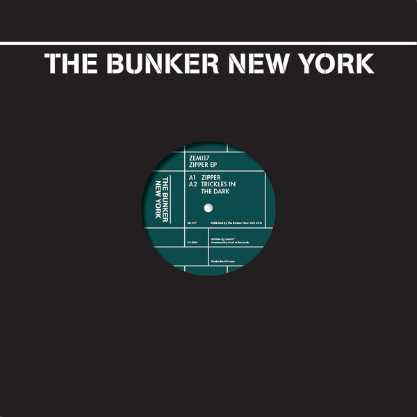 Zemi 17 – Zipper EP (12", Coke Bottle Transparent, The Bunker New York, 2016) Front Cover