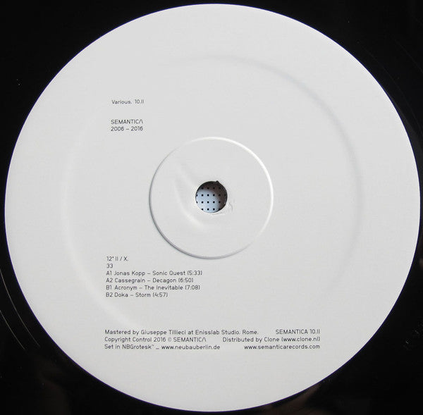 Various : SEMANTICA 2006 - 2016 10.II (12")