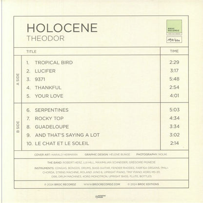 Theodor – Holocene (LP, Broc Recordz, 2024) Back Cover