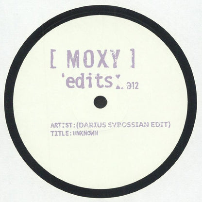 Unknown Artist – Moxy Edits 011 & 012 (12", Moxy Muzik Edits, 2025) Back Cover
