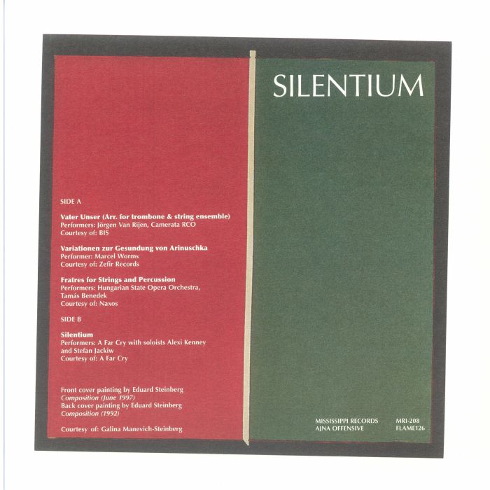 Arvo Pärt - Silentium (LP) (Clear)