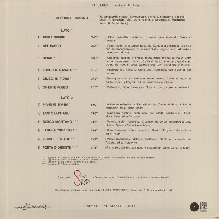 Suonano I Mark 4 - Paesaggi (LP) (1971 Album Cover) – Further Records