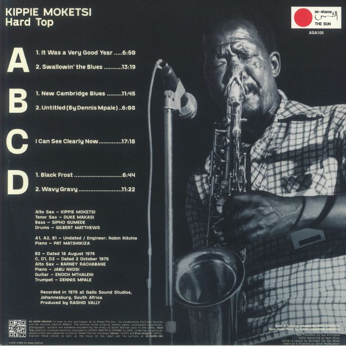 Kippie Moketsi – Hard Top (2xLP, As-Shams Music, 2025) Back Cover