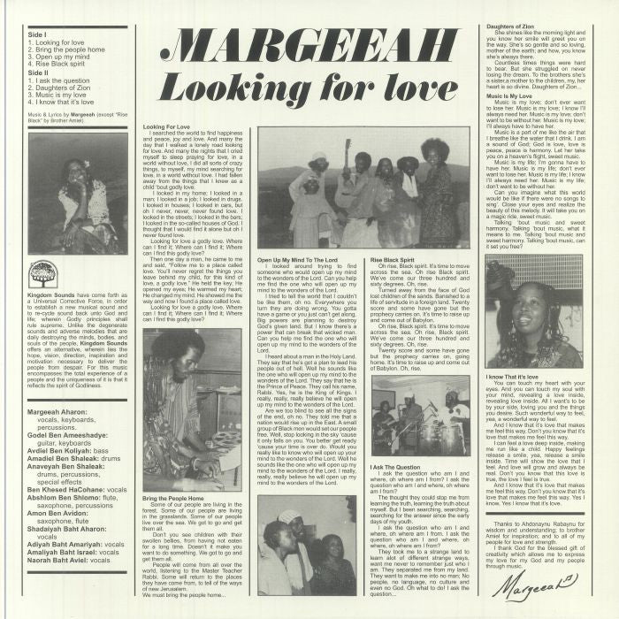 Margeeah – Looking For Love (LP, Frederiksberg Records, 2025) Back Cover