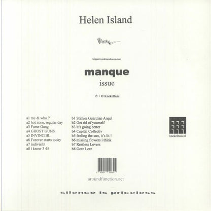 Helen Island – Silence Is Priceless (LP, Knekelhuis, 2025) Back Cover