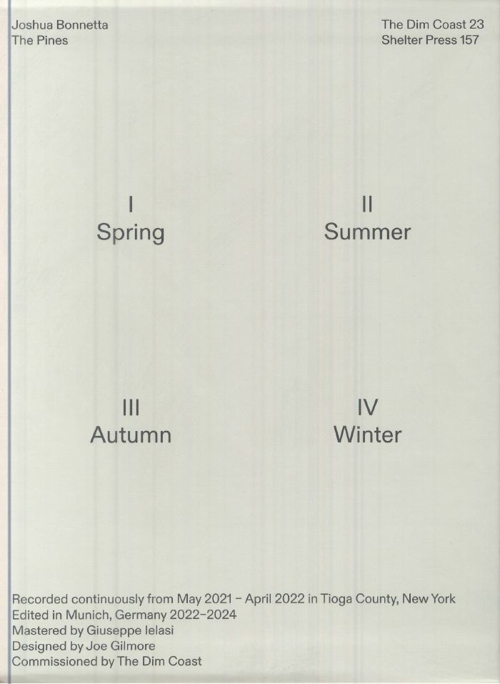 Joshua Bonnetta – The Pines (4xCD+Box Set, The Dim Coast, 2025) Back Cover