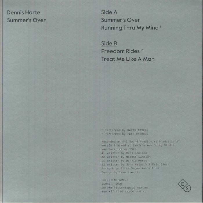 Dennis Harte - Summer's Over (7")