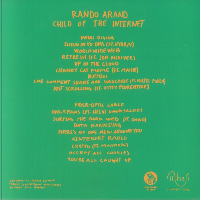 Rando Arand – Child Of The Internet (LP, LIITHELI, 2025) Back Cover