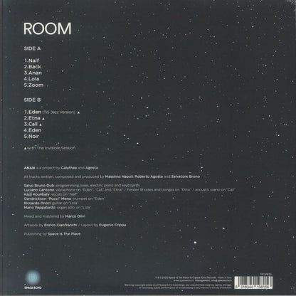 Anan – Room (LP, Space Echo Records, 2025) Back Cover