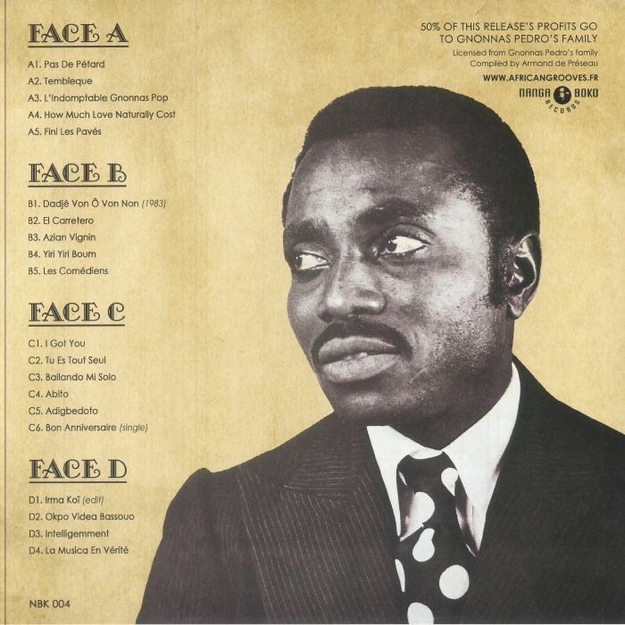 Gnonnas Pedro – The Man Who Sings All African Languages (2xLP, Nanga Boko Records, 2025) Back Cover