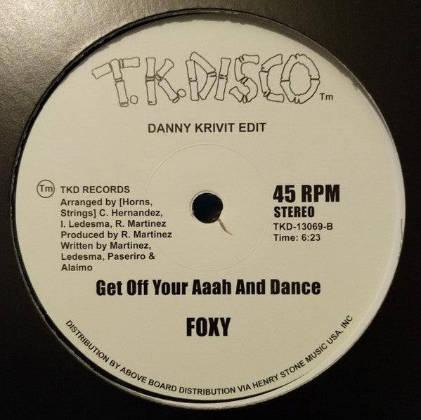 Ralph MacDonald / Foxy : Jam On The Groove (Danny Krivit Edit) / Get Off Your Aaah And Dance (Danny Krivit Edit) (12")