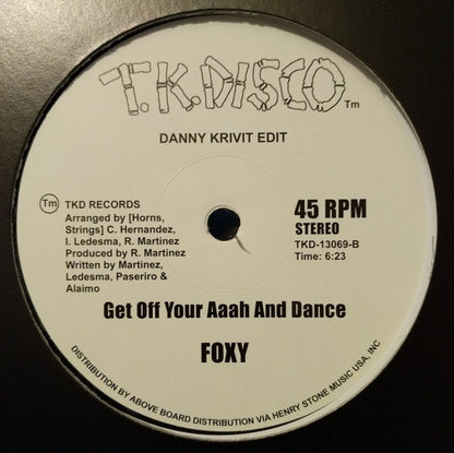 Ralph MacDonald / Foxy : Jam On The Groove (Danny Krivit Edit) / Get Off Your Aaah And Dance (Danny Krivit Edit) (12")