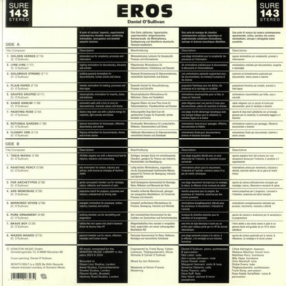 Daniel O'Sullivan – Eros (LP, Be With Records, 2025) Back Cover