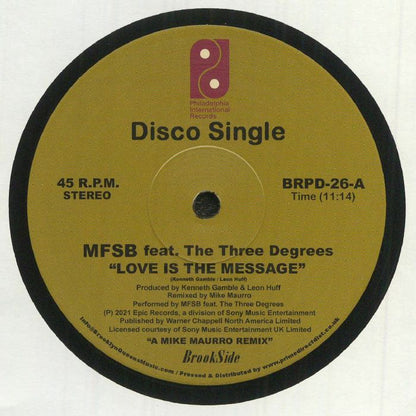MFSB Feat. The Three Degrees / The O'Jays - Love Is The Message / Message In Our Music (Mike Maurro Remixes) (12")