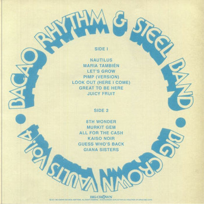 The Bacao Rhythm & Steel Band – Big Crown Vaults Vol. 4 (LP, Steel Sky, Big Crown Records, 2025) Back Cover