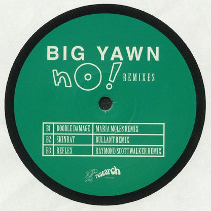 Big Yawn – No! Remixes EP (12", Research Records, 2021) Front Cover