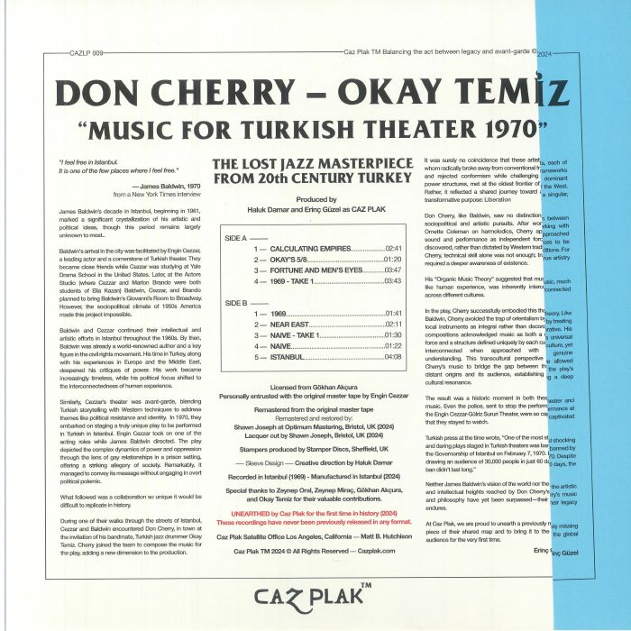 Don Cherry - Okay Temiz - Music For Turkish Theater 1970 (LP) (Obi)