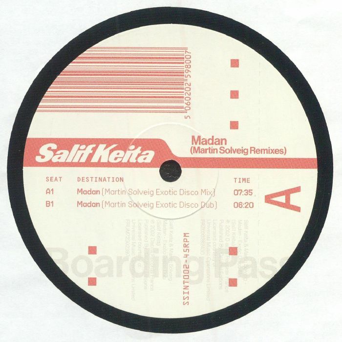 Salif Keita – Madan (Martin Solveig Remixes) (12", South Street International, 2024) Front Cover