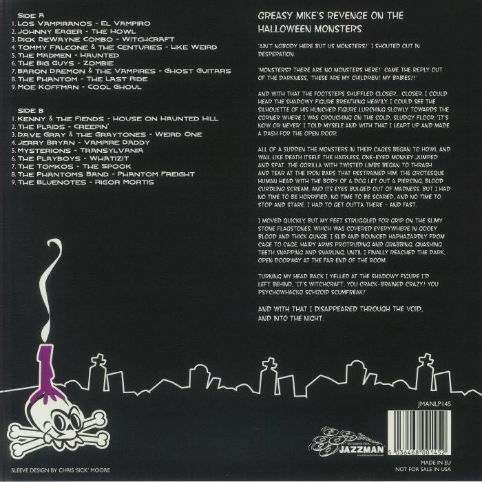 Various – Greasy Mike's Revenge On The Halloween Monsters (LP, Jazzman, 2024) Back Cover