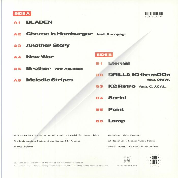 Karavi Roushi Aquadab – Blade N (LP, EM Records, 2025) Back Cover