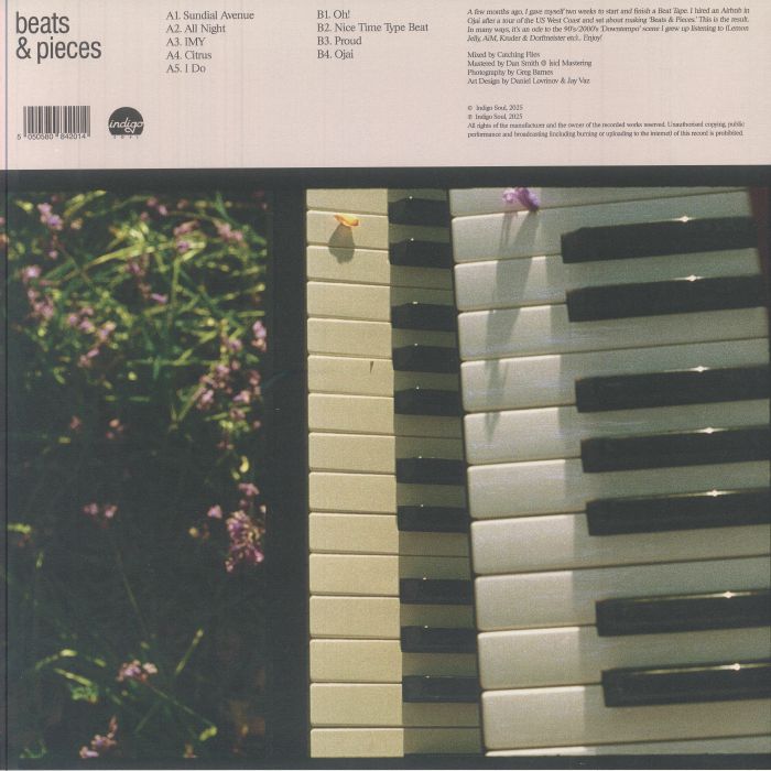 Catching Flies The West Green Quartet – Beats & Pieces (LP, White, Indigo Soul, 2025) Back Cover