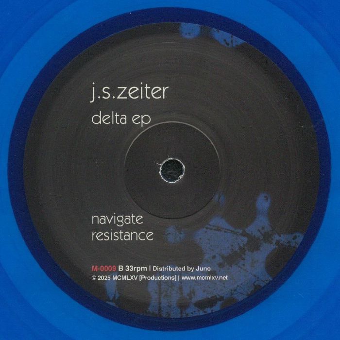 J.S.Zeiter – Delta EP (12", Translucent Blue, MCMLXV, 2025) Back Cover