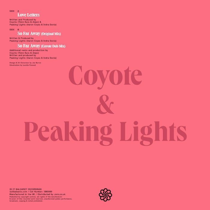 Coyote Peaking Lights – Love Letters (12", Is It Balearic? Recordings, 2025) Back Cover