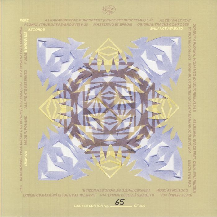 Pepe. – Balance Remixed (LP, Clear, U Know Me Records, 2025) Back Cover