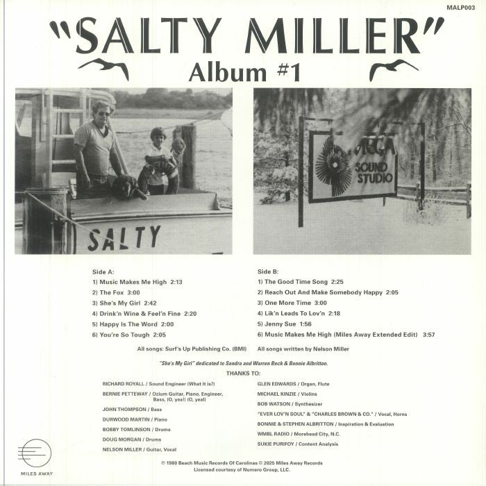 Salty Miller – Album #1 (LP, Miles Away, 2025) Back Cover