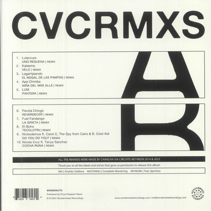 Chancha Vía Circuito – Remixes (LP, Opaque Blue, Wonderwheel Recordings, 2025) Back Cover