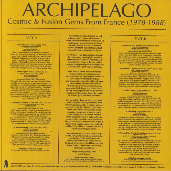 Various – Archipelago (Cosmic Fusion Gems from France) (1978-1988) (LP, Isle Of Jura, 2025) Back Cover