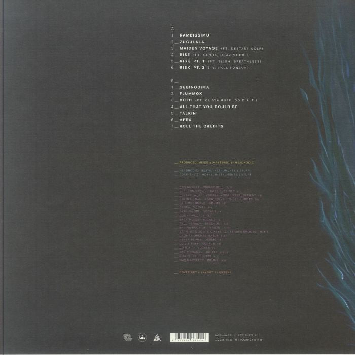 Headnodic Jazz Mafia – Headnodic + Jazz Mafia (LP, Be With Records, 2025) Back Cover