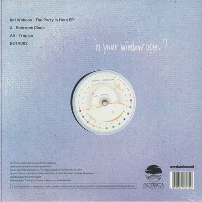 Iori Wakasa – The Party Is Here EP (12", Botanica, 2025) Back Cover