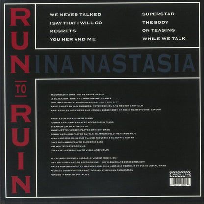 Nina Nastasia – Run To Ruin (LP, Blue, 180g, Touch And Go, 2025) Back Cover