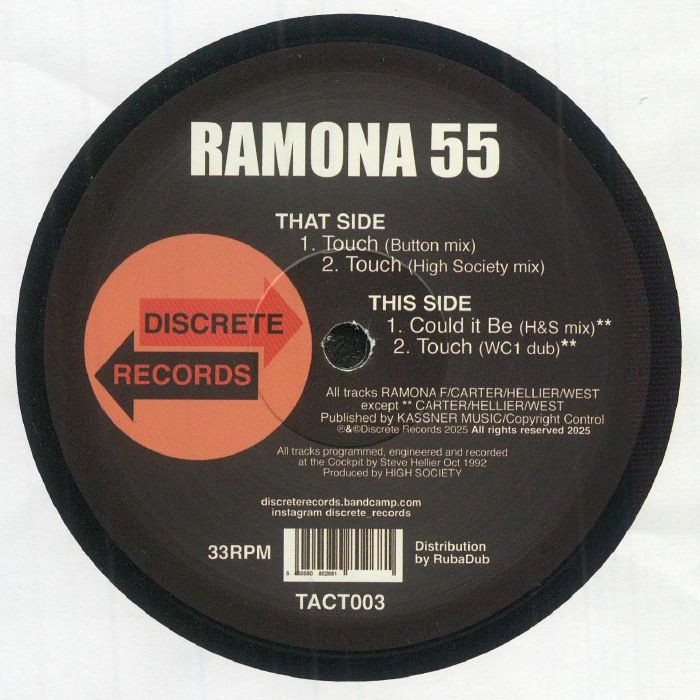 Ramona 55 – Touch (12", Discrete Records, 2025) Front Cover