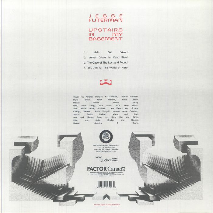 Jesse Futerman – Upstairs In My Basement (12", Arbutus, 2025) Back Cover