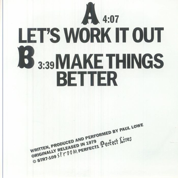 Paul Lowe – Let's Work It Out / Make Things Better (7", Stroom, 2025) Back Cover